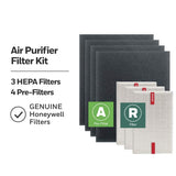 Honeywell HEPA Air Purifier Filter Kit – Includes 3 HEPA R Replacement Filters and 4 A Carbon Pre-Cut Pre-Filters – Airborne Allergen Air Filter Targets Wildfire/Smoke, Pollen, Pet Dander, and Dust Honeywell