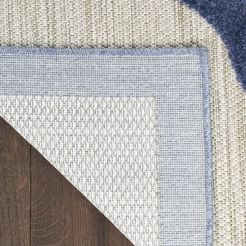 Nourison Home Aloha 108x144 Contemporary Fabric Rug in Blue/Gray Finish Nourison