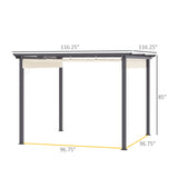 Outsunny 10' x 10' Retractable Pergola Canopy, Patio Gazebo, Sun Shelter with Aluminum Frame for Outdoors, Cream White Outsunny
