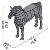 Rieort Fashion Bookshelf Solid Wood Bookshelf Horse Shaped Bookcase Creative Storage Display Cabinet Bookshelves Large Capacity Design Rack Bookcase not Shaking Rieort