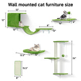 iSawSee Cat Wall Shelves-Cat Wall Furniture 5 in 1 Stable & Safe, Wooden Climbing with Natural Sisal Scratching Post, with Scratching Post, Bridge and Bed,cat Scratching Board iSawSee