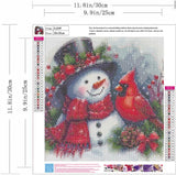 ZQEATRY Winter Snowman Diamond Art Kits for Adults-Christmas Snowman Cardinal Diamond Painting Kits,DIY 5D Full Round Drill Diamond Dots Art and Crafts for Adults,Home Wall Decor 11.8x11.8inch ZQEATRY