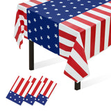 3 Pack Patriotic Tablecloth, Disposable Plastic Tablecloth 54" x 108" Patriotic Decorations, Birthday Party Table Cloth for Kids, Patriotic Themed Party Supplies for Outside, Picnic, Camping, Memorial Childom