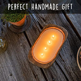 Wooden Dough Bowl Candle 10 Inch, Soy Candle, Farmhouse Candles for Table, Wood Boat 4 Wick, Décor, Unscented MAINEVENT