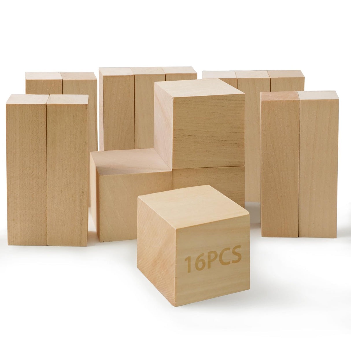 HILELIFE Basswood Carving Blocks 16 Pcs Bass Wood Blocks for Wood Carving Whittling Wood Smooth Basswood Blocks for Carving HILELIFE