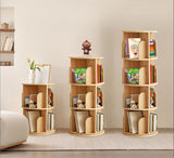LARYICTU Spinning Bookshelf Rotating Bookshelf Tower 360 Rotating Kids Book Shelf Solid Wood Round Revolving Bookcase Small Floor Standing Swivel Bookcase LARYICTU