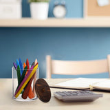 Tbestmax Qtips Holder Bathroom Container, 10/7 OZ Cotton Ball/Swabs Dispenser, Apothecary Jar Organizer for Storage Brown Wood Lids Tbestmax