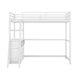 Bellemave Twin Loft Bed with Desk and Storage Drawers in White, Perfect for Kids and Teens Bellemave