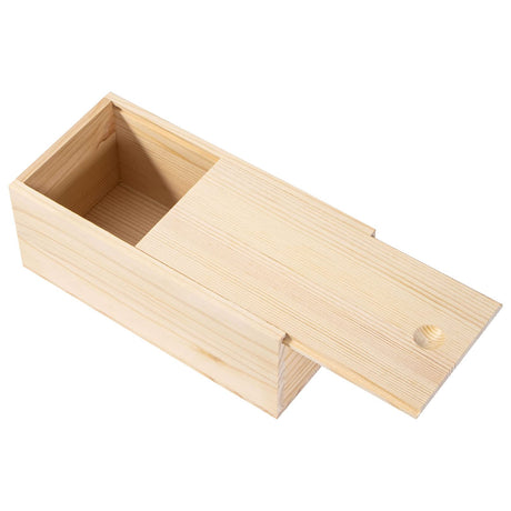 Useekoo Unfinished Wooden Storage Box with Sliding Lid, 7.8'' x 3.9'' x 3.1'' Keepsake Box, Rustic Wood Gift Boxes for Art Hobbies, DIY Lovers, Desk Organizers and Christmas Decorations Useekoo