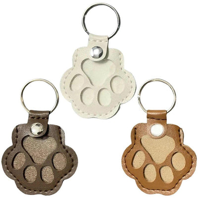 hzzsbu 3 Pcs Pet Hair Storage Keychain, Cat Paw Shaped Keychain, Pet Memorial Gift Keyring, Handmade Key Holder for Collecting Cat and Dog Hair