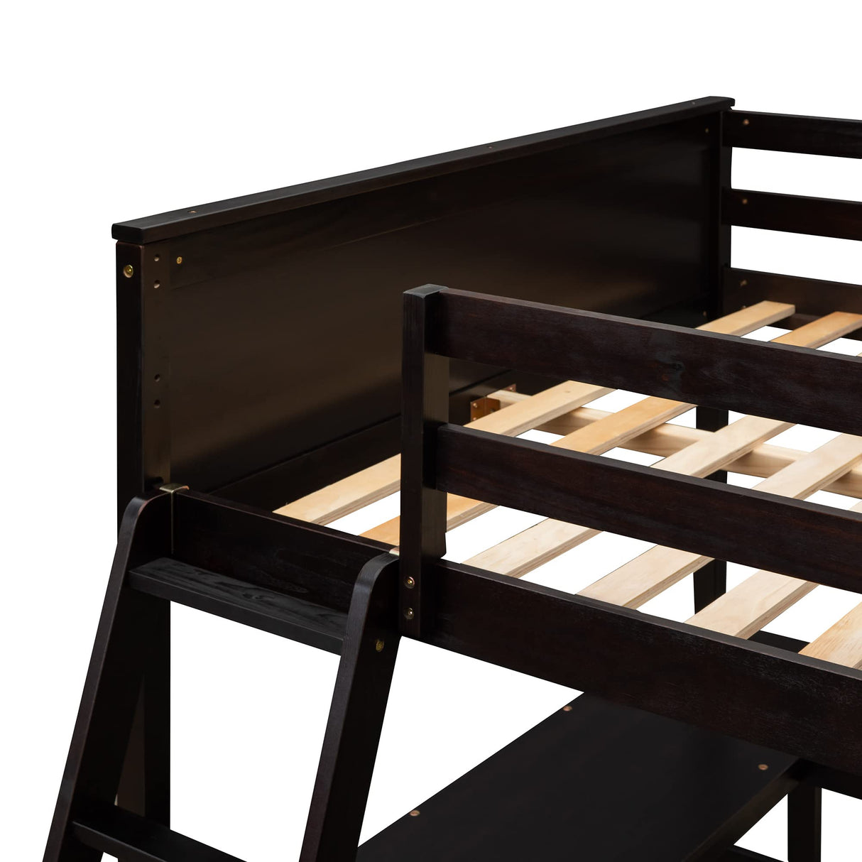 Espresso Wooden Full Size Loft Bed with Integrated Desk and Storage by Harper & Bright Designs Harper & Bright Designs