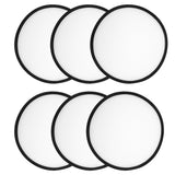 6 pcs Foldable Frisbee Fan with Storage Bag, White Sublimation Fan Blank Polyester Black Edge Round Folding Flying Disc Handheld Hand Fan Set for Wedding Party Gift Outdoor Beach Event Christmas NQEUEPN