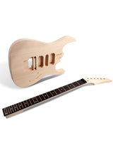 Fistrock DIY Electric Guitar Kit Beginner Kit 6 String Right Handed with Basswood Body Hard Maple Neck Poplar Laminated Fingerboard Black Hardware Build Your Own Guitar JS Series. Fistrock
