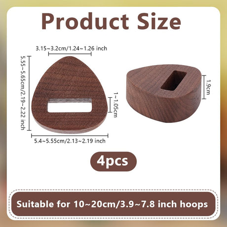 OLYCRAFT 4Pcs Wooden Embroidery Hoop Display Stand 1.9cm Thick Embroidery Hoop Wooden Base Triangle Wood Embroidery Hoop Easels Embroidery Cross Stitch Stand Decor for DIY Craft Projects Display OLYCRAFT