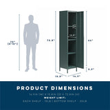 Novogratz Cache 1-Door Tall Single Metal Locker Style Storage Cabinet, Hunter Green Novogratz
