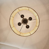 TELAFLY Rattan Wicker Drum Chandelier Light Fixtures,4 Light Boho Pendant Light Farmhouse Rustic Hand Woven Lighting for Dining Room Kitchen Island Living Room Bedroom TELAFLY