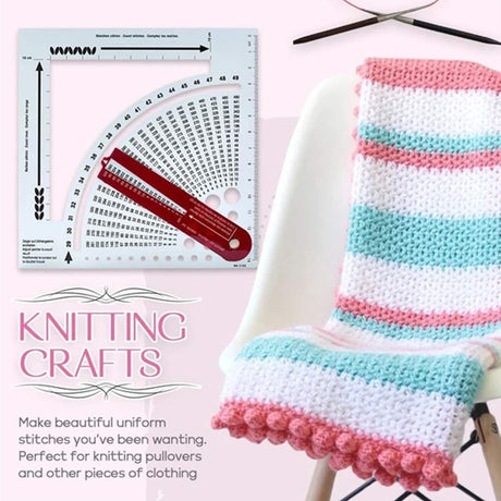 Knitting Gauge Converter Tool,Double-Sided Scale Knitting Stitch Calculator and Counting Frame Ruler,Knitting Tools for Sweater Knitting,Easy to Read KAIKAIXIN
