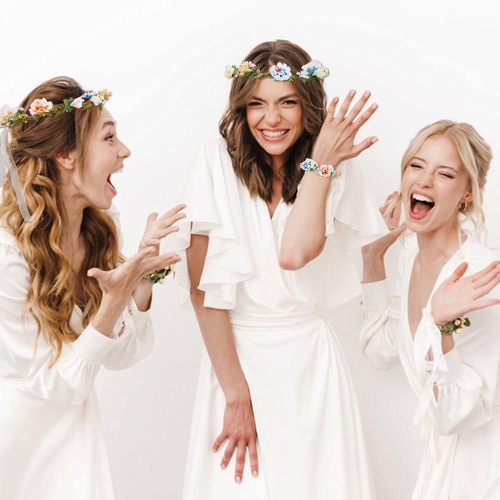 INFUNLY 261pcs/Set DIY Flower Crowns Making Kit Handmade Floral Crown Garland Kit Make Your Own Flower Wreath Bridal Shower Wreaths Gift for Women Wedding Home Decor INFUNLY