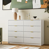 MAISONARIA White Dresser for Bedroom, 8 Drawer Double Dresser, Modern Chest of Drawers for Bedroom, Living Room, Entryway and Closet, 55" L x 15.7" D x 37.4" H MAISONARIA