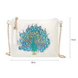 Diamond Painting Kits for Kids & Adult Cross-Body Handbag with Chain 5D DIY Rhinestone Cross Stitch Arts Craft Makeup Shoulder Bag Zipper for Christmas Gift Ross Beauty (Peacock) Ross Beauty