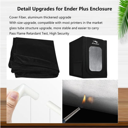 Creality Ender Plus Enclosure with Fan Hole, Fireproof and Dustproof 3D Printer Enclosure for Ender3 S1, Ender3 S1 Pro, Ender3V3 SE, Ender3 Max Neo, Ender5 S1 3D Printer. 21”×25”×29” - WoodArtSupply