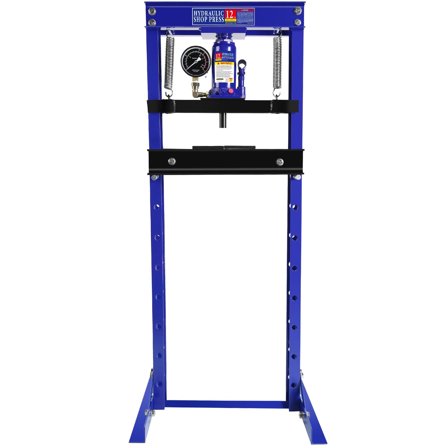 Tzou Hydraulic Press, 12 Ton Shop Press H-Frame Garage Floor Hydraulic Shop Press with Adjustable Working Table Heigh, Plates - WoodArtSupply