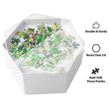 Becko US Stackable Puzzle Sorting Trays Jigsaw Puzzle Sorters with Lid Puzzle Accessory for Puzzles Up to 1500 Pieces, 8 Hexagonal Trays (White) Becko US