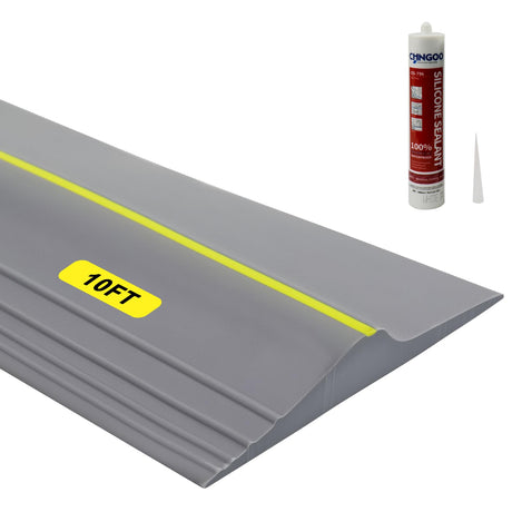 VUAOHIY Universal Garage Door Bottom Threshold Seal Rubber Strip with Adhesives, DIY Weatherproof Weather Stripping Replacement (10FT, Gray) VUAOHIY