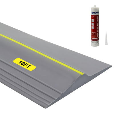 VUAOHIY Universal Garage Door Bottom Threshold Seal Rubber Strip with Adhesives, DIY Weatherproof Weather Stripping Replacement (10FT, Gray)