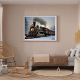PUAGEMTI Snowy Train Art Diamond Painting Kits for Adults Fantasy Steam Train Diamond Art, Full Round Gemstone Crystal Art Embroidery Handmade Kit 12x16 inch PUAGEMTI