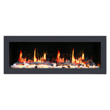 Litedeer Homes Latitude II 48" Smart HD LED Electric Fireplace with App, Adjustable Crackling Fire Sounds and Sparkles,5 Unique Realistic Flame, Black Fireplace (Model: ZEF48X) Litedeer Homes