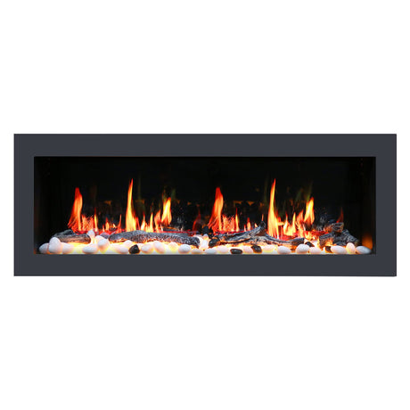Litedeer Homes Latitude II 48" Smart HD LED Electric Fireplace with App, Adjustable Crackling Fire Sounds and Sparkles,5 Unique Realistic Flame, Black Fireplace (Model: ZEF48X) Litedeer Homes