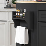 JassmiPkwy 77.8'' Rolling Kitchen Island with Extendable Dining Table for 2-4, 2 in 1 Kitchen Islands Cart on Wheels, Storage Cabinet with Drawer, 2-Tier Storage Shelf, Black JassmiPkwy