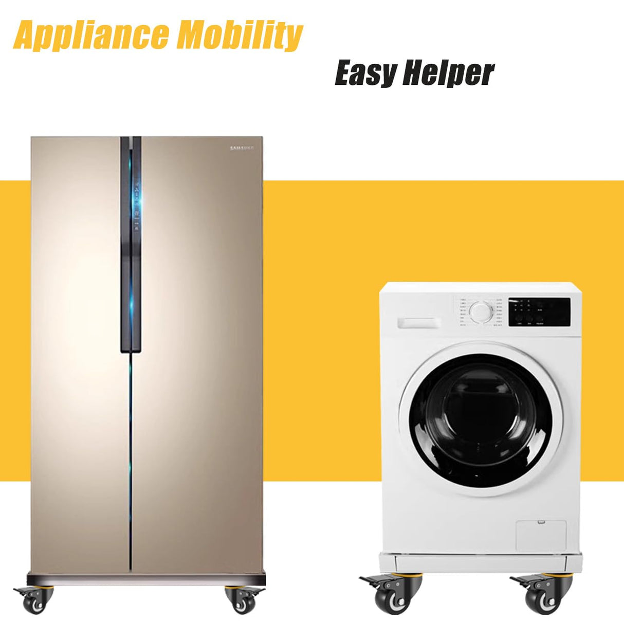 JULANG 2" Locking Caster Wheels Set of 4 Heavy Duty with Brake, Noise Free (PU) Wheels, Swivel Plate Castors 4 PCS, for Furniture, Carts, Garden Potting Tables, Workbenches Julang