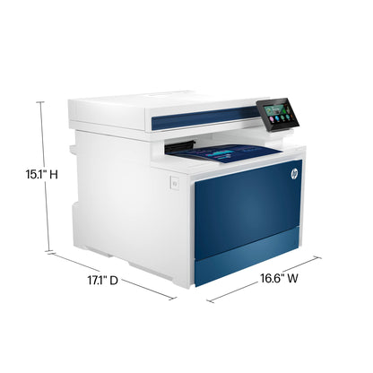 HP Color LaserJet Pro MFP 4301fdn Printer, Print, Scan, Copy, Fax, Fast, Easy setup, Mobile printing, Advanced security, Best-for-small teams. Ethernet & USB only. Not Wireless. 16.6 x 17.1 x 15.1 in.