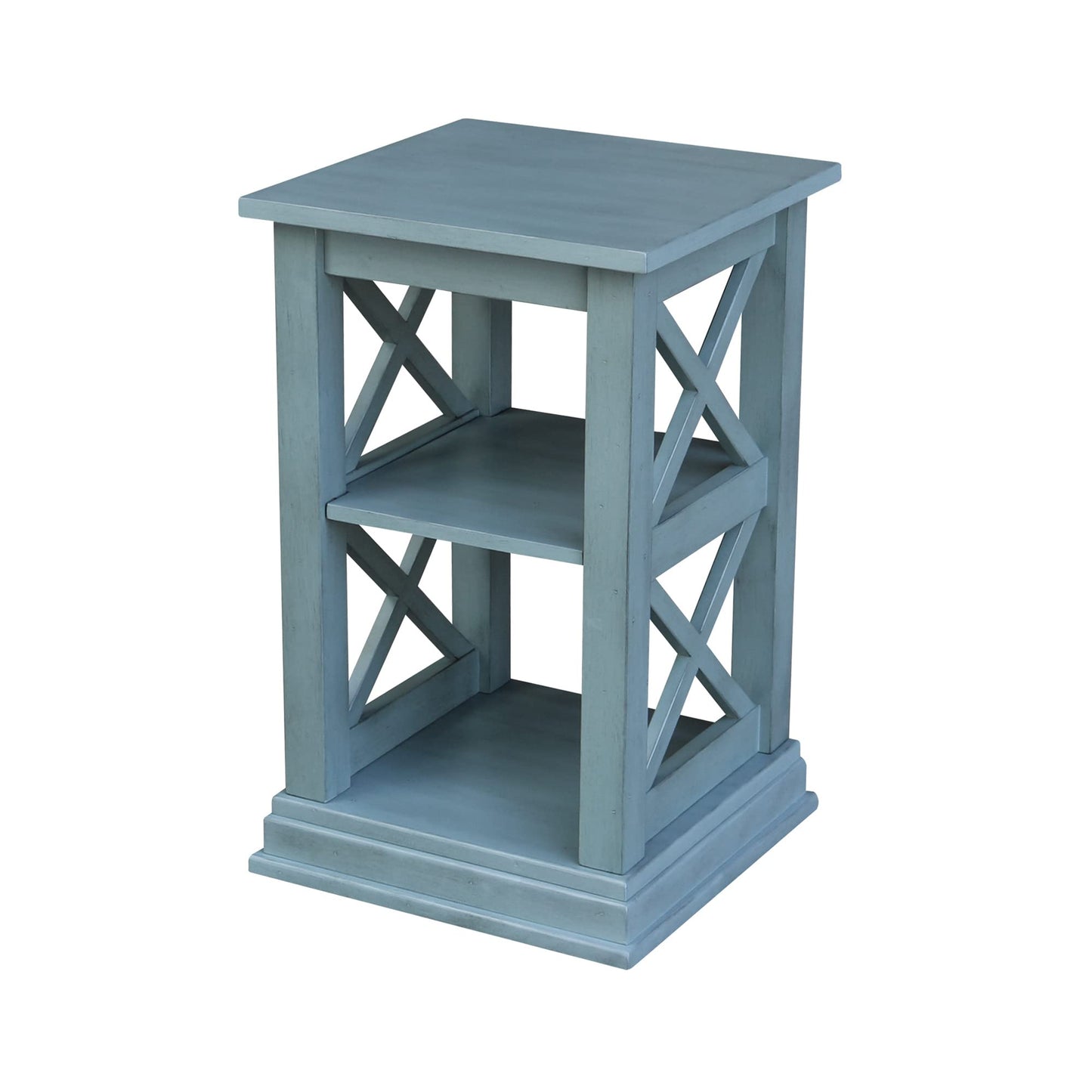 IC International Concepts International Concepts Hampton Accent Shelves Table, Ocean Blue - WoodArtSupply