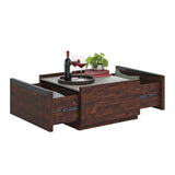 Sauder Manhattan Gate Modern Square Coffee Table, Rich Walnut Finish Sauder