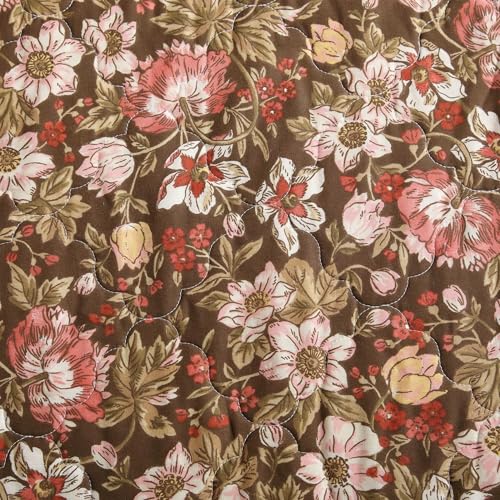 Laura Ashley - Twin Quilt Set, Reversible Cotton Bedding with Matching Sham, Lightweight Home Decor for All Seasons (Marta Brown, Twin) Laura Ashley