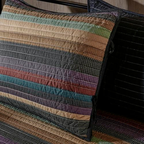 Madison Park Daybed Cover Double Sided Quilting Casual Design All Season Bedding Set with Bedskirt, Matching Shams, Decorative Pillow, 75 in x 39 in, Yosemite, Purple Teal Madison Park
