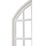 Sintosin Rustic Arch Window Frame Wall Decor 30 X 36 Inch, Set of 2 Wall Hanging Distressed White Farmhouse Window Frame, Handmade Wooden Window Pane for Living Room Entryway Sintosin