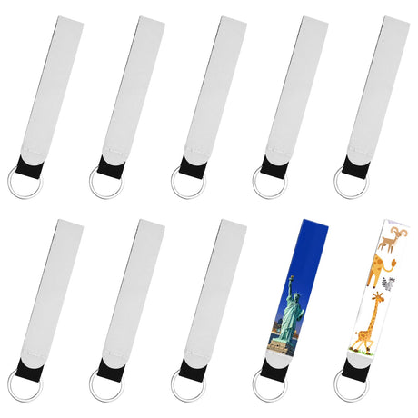 Pletpet 10 Pcs Sublimation Wristlet Keychain Blank, Winspeed DIY Neoprene Wristlet Keychain Lanyard, Key Blanks for Women DIY Crafts (White), Wrist size Pletpet