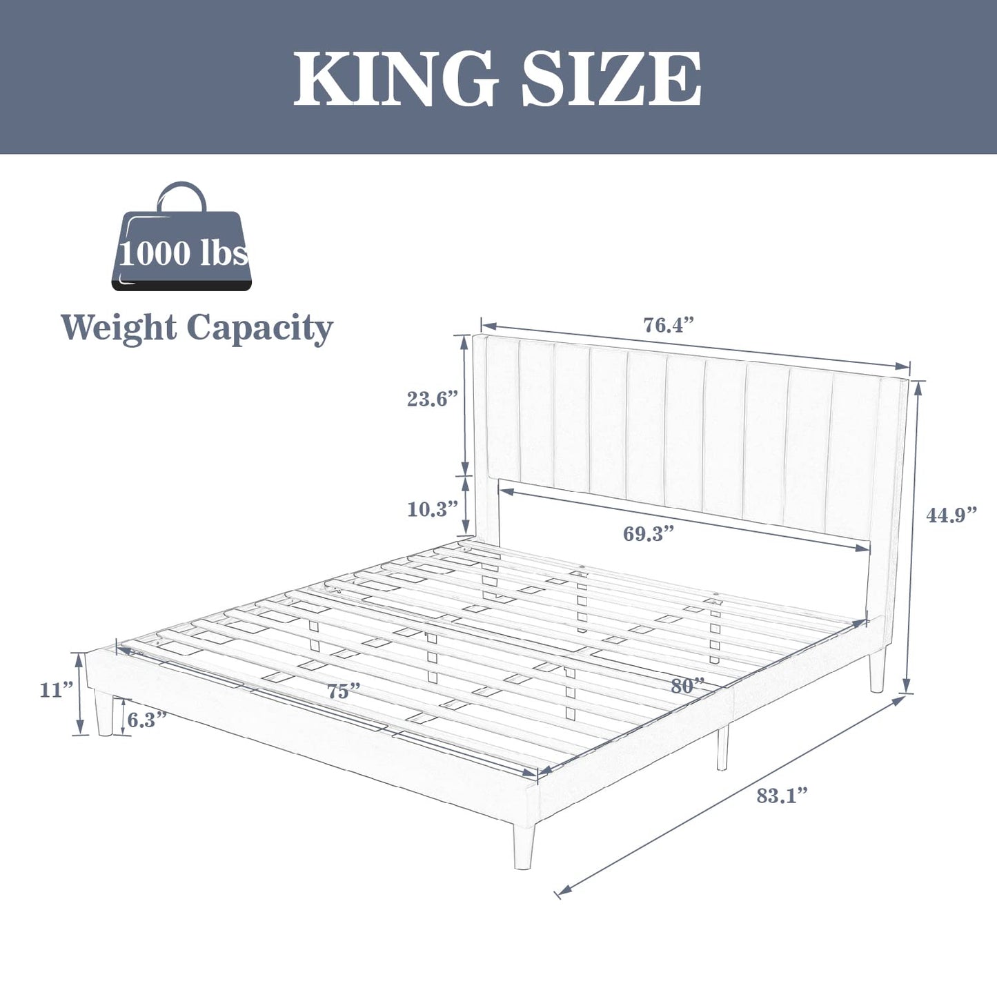 Allewie King Platform Bed Frame/Velvet Upholstered Bed Frame with Vertical Channel Tufted Headboard/Strong Wooden Slats/Mattress Foundation/Box Spring Optional/Easy Assembly/Pink