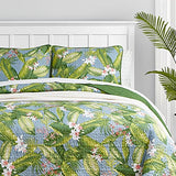 Tommy Bahama Quilt Set Reversible Cotton Bedding with Matching Shams, Lightweight Home Decor for All Seasons, Sky Tommy Bahama