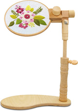 Adjustable Embroidery Hoop Stand, Beech Wooden Cross Stitch Holder, Embroidery Lap Stand for Needlework, Tabletop Seat Frame Stand for Embroidery and Cross Stitch guofa