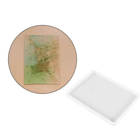 2pcs 7x5 inch Resin Tray Molds, Rectangle Silicone Molds, Flat Concrete Molds Resin Epoxy Silicone Board Molds for Resin Epoxy DIY SXYYDSG