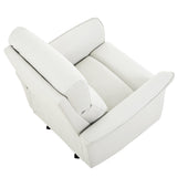 Manual Rocker Recliner Chair for Adults – Perfect for Small Spaces, PU Leather Nursery Glider, Ideal for Home Theater, Living Room, and Bedroom YJSPSSW