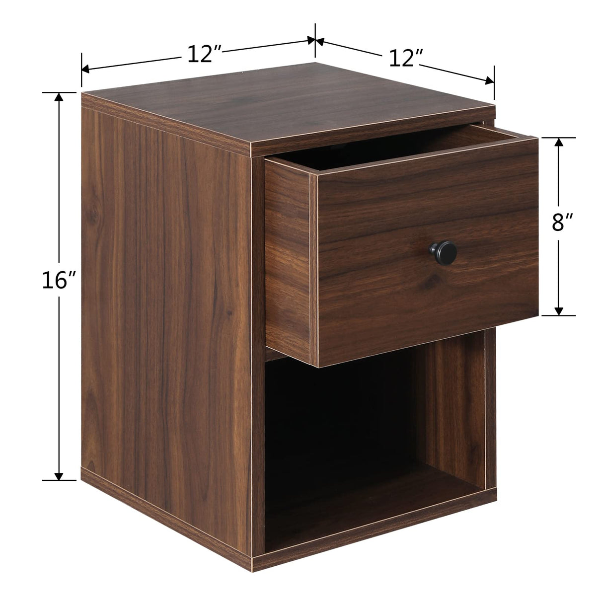 LAPTAIN 2 Pack Floating Nightstand Wall Mounted Shelf with Drawer Storage Bedside Table for Living Room, Bedroom LAPTAIN