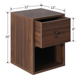 LAPTAIN 2 Pack Floating Nightstand Wall Mounted Shelf with Drawer Storage Bedside Table for Living Room, Bedroom LAPTAIN