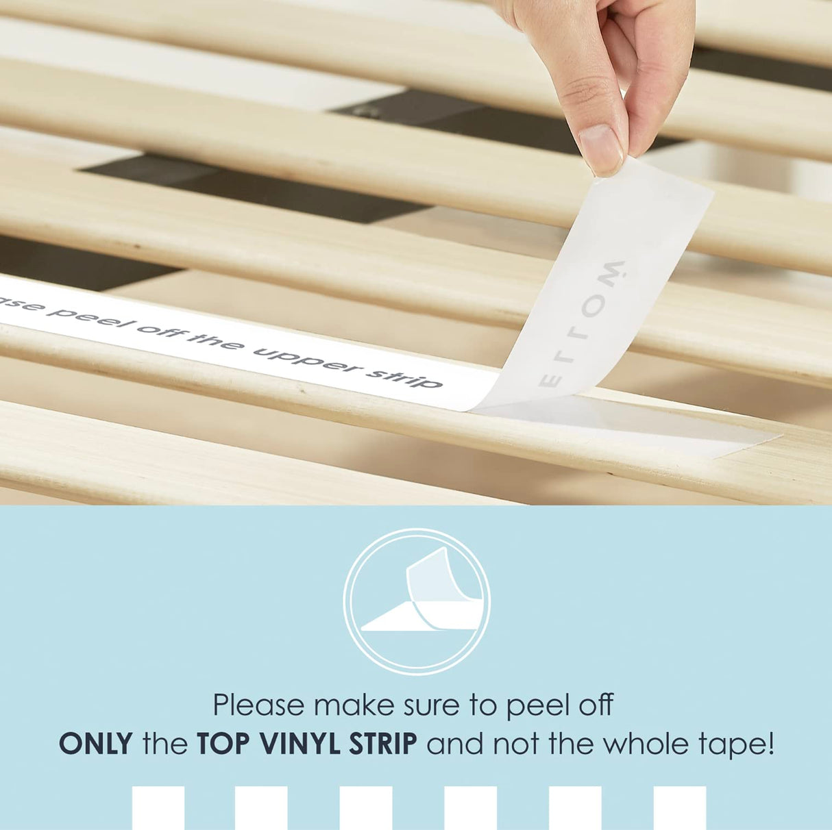 Mellow Metal Wood Slats Bunkie Board, Queen, Black Mellow