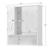 TEENFON Bathroom Wall Cabinet, Bathroom Cabinet with Barn Doors & Adjustable Shelf, Over The Toilet Storage Cabinet, Medicine Cabinet, White UNGGX001WV1 TEENFON